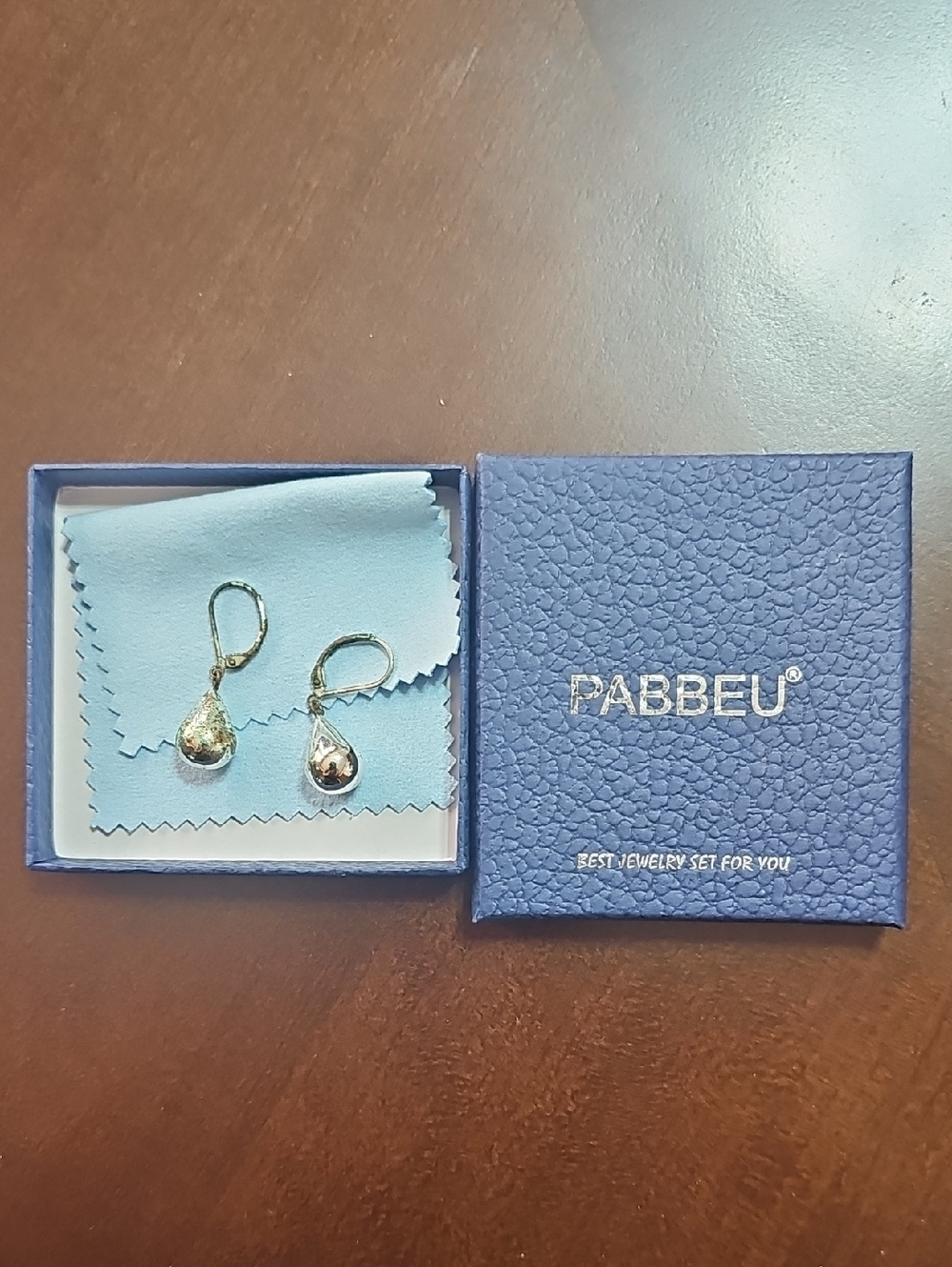 Silver Teardrop Leverback Earrings - Silver